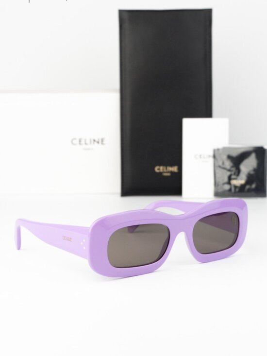 Celine Women Sunglasses Purple Grey Rectangle CL40294I 78A NEW AUTHENTIC